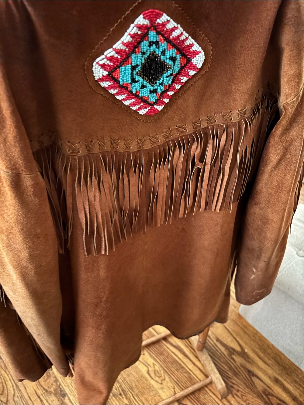 VTG Pia Rucci Brown Suede Leather Jacket With Polyester Lining Size 8 - Picture 9 of 16